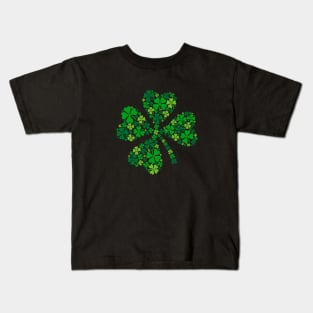 lucky four-leaf clover, green shamrock Kids T-Shirt